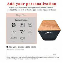 4 Stücke personalisierte eingravierte Marmor-Muster Holz Untersetzer, personalisierte Geschenke, Tischdekoration, Wohnaccessoires, geeignet für alle Jahreszeiten