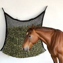 1pc Durable Slow Feeder Hay Net, Suitable For Horses And Goats - Easy To Fill, Large Opening Design - Black And White Color, Small Mesh Holes - Multicolor - View 1