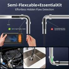 1080P HD Industrial Endoscope Camera With 4.3" LCD Screen, Semi-Rigid Cable & IP67 Waterproof Design - Adjustable Brightness, USB Rechargeable - 黑色 5米/16.4英尺 - 查看 7