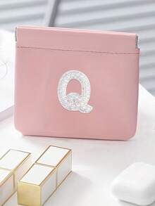 1pc Letter A-Z Cable Organizer Bag, Earphone Pouch, Cosmetic Bag, Digital Pouch, Coin Purse, Small Capacity, Toiletry Organizer Bag, Travel Organizer, Lightweight Travel Essentials, Jewelry Organizer, Lip Gloss Organizer, Nail Polish Organizer, Cosmetic Storage Organizer - Pink - View 13