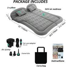 Car Inflatable BedColchón inflable Saygogo para SUV cama para campamento cojín almohada grueso con bomba de aire eléctrica portátil almohadilla para dormir para la casa el auto viajes campamento versión mejorada color grisCar Inflatable Bed - gris - Ver 6