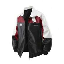 Men's JacketNew Arrival Men's Plus Size Leather Jacket Loose Fit High-Quality Motorcycle Coat Fashion Brand Men's Clothing - 黑色 - 查看 1