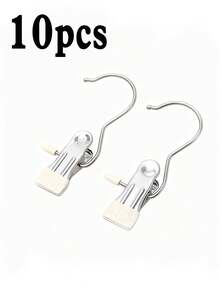 Bộ 20/10/5 chiếc kẹp quần áo bằng thép không gỉ chất lượng cao, giá treo quần áo bằng kim loại có thể điều chỉnh kèm kẹp, kẹp giặt đồ có móc, kẹp quần áo treo di động trang trí cho quần áo, quần tây, váy, thích hợp cho mùa xuân và mùa hè. - Nhiều màu - Xem 17