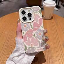 Floral Element TPU Flower 1pc Material Elegant Muted Floral Pattern Phone Case Compatible With IPhone 17 Pro Max/17/16 Pro Max/15/13/12/11, S20 FE/A15/S24/A55, Compatible With Redmi Note 11/12/13 Pro, Full Coverage Anti-Drop Soft Protective Cover,International Version, Not The Domestic Version Spring Gift Party - White - View 4