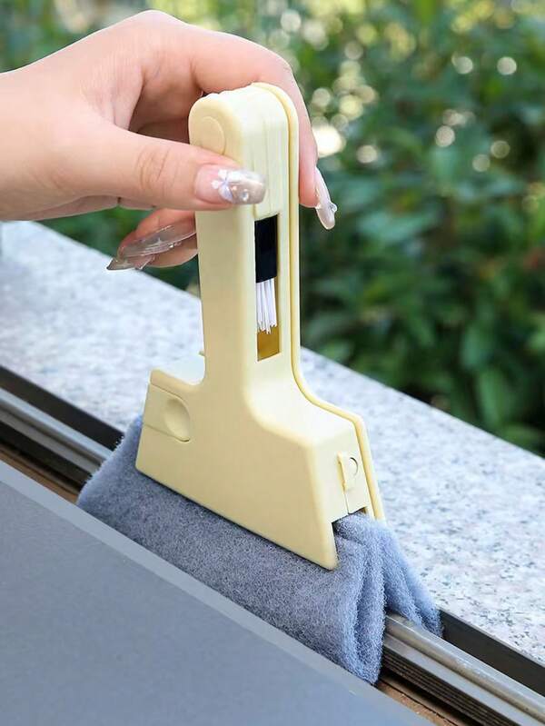 1pc Crevice Cleaning Brush, Multipurpose 4-In-1 Groove Brush With Handle, Window Brush