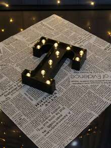 1pc 21.8cm/8.58in Holiday Party Lighting, Christmas Decor Light, Outdoor LED Light, Digits 0-9, Letters A-Z, Christmas Decor Digit Light, Holiday Accessories, Wedding Birthday Party Supplies, Room Scene Decor - Black - View 9