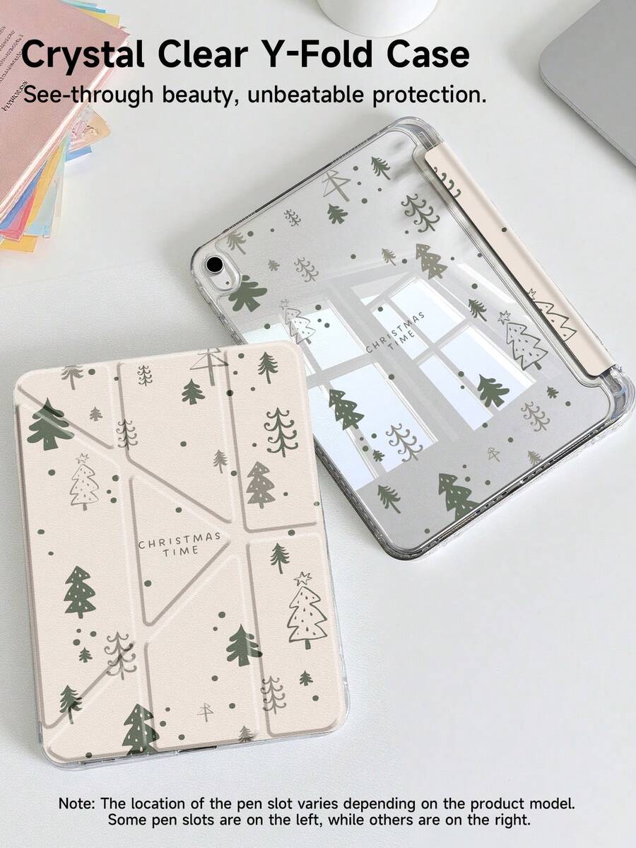 极简圣诞树图案保护套，兼容 iPad 10 代、iPad 10.2/iPad Mini 6/iPad Mini 7/9.7、Galaxy Tab A9 Plus，3+Y 可折叠防弯折，内置笔槽，适用于 Kindle（11 代）2022 年发布，硅胶加固边角，自动唤醒/睡眠功能，完美日常保护，是情人节、圣诞节和春季浪漫礼物的理想之选，时尚简约设计。 - 彩色 - 查看 1