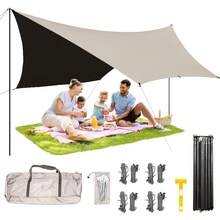 Lona para hamaca (300 x 300 cm),lona para acampar,mochila multifuncional para acampar al aire libre,,fácil de instalar,tela Oxford encriptada impermeable 210D,elementos esenciales para equipos al aire - 1 - Ver 3