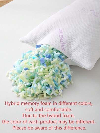 1pc Zachte Breathable LAVENDER SCENT Pillow, Shredded Memory Foam Pillows, Bed Pillows Bedroom Sleeping, Stress Fades, Sleep Blooms, Backrest Kussen view 7