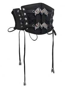 1 chiếc thắt lưng tua rua ren phong cách Gothic Punk Steampunk, thích hợp cho tiệc đêm Halloween hoặc phối trang phục hàng ngày - Màu Đen Súng - Xem 3
