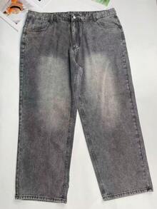 Men's Versatile Streetwear Denim For Fall/Winter Y2K Street Fashion - Grey - View 7