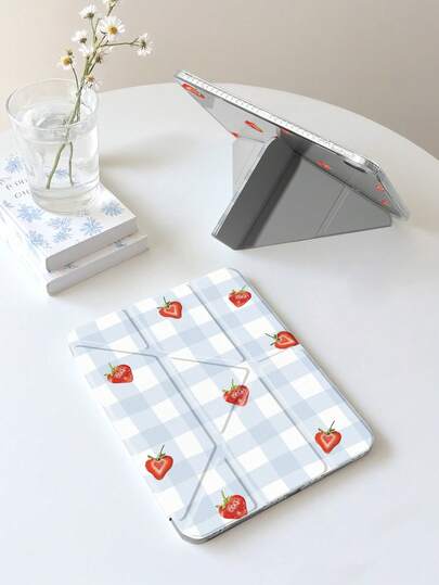 Pink Lip Print Bow Pattern Protective Case, Compatible With Ipad 10th Gen, IPad 10.2/IPad Mini 6/IPad Mini 7/9.7 Inch, Galaxy Tab A9 Plus, 3+Y Foldable Anti-Bend, Built-In Pencil Slot, Suitable For Kindle (11th Gen) 2022 Release, Reinforced Silicone Corners, Auto Wake/Sleep Function, Perfect Daily Protection, Valentine's Day, Christmas, And Spring Romance Gift Choice, Fashionable Minimalist Pattern.