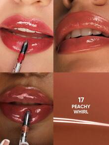 JUDYDOLL Ice Watery Lip Gloss-Gen 2 Shiny Mirror Lip Gloss, Moisturizing & Nourishing Essence, Long-Lasting - 17 PEACHY WHIRL - 查看 3