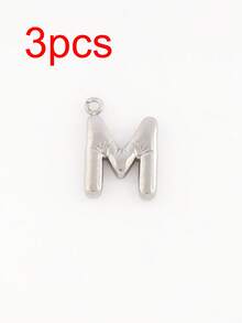 3pcs/Set Stainless Steel A-Z Letter Pendant, Suitable For DIY Jewelry Making, Handcraft, 18K Gold Plated, 26 Alphabet Letters, Initial Jewelry - 3 Letters - View 56