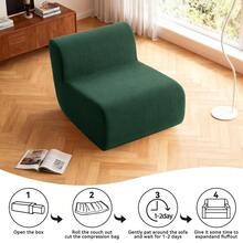 Compressed Lazy Sofa In A Box, Boneless Couch Comfy Single Corduroy Sofa Chairs For Living Room, Bedroom ,Office, Apartment, No Assembly Required - màu xanh lá - Xem 5