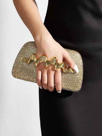 闪亮、迷人、优雅、精致的镶钻装饰盒包，魅力十足的手提包，适合派对女孩、女士、女性，完美适用于派对、婚礼、舞会、晚宴/宴会，是送给女性的最佳礼物，也是婚礼派对的完美之选。