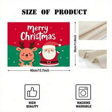 1pc/4pcs/6pcs/100pcs Santa Claus And Elk Printed Placemats, Heat-Insulating Placemats, Suitable For Home Decoration, Holiday Dining, Kitchen And Party Decoration, Party Placemats, Can Be Given As Christmas Gifts