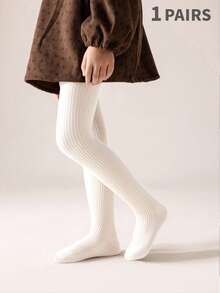 1/2 زوج جوارب حرارية مبطنة للأطفال/البنات، جوارب حرارية ناعمة ومريحة، مناسبة للارتداء اليومي في فصلي الخريف والشتاء، للعودة إلى المدرسة، السفر، العطلات، ألوان عشوائية