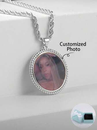 Collar personalizado con foto redonda de patrón floral colorido, regalo del Día de la Madre, regalo del Día de San Valentín, regalo de cumpleaños, aniversario, conmemoración para amigos, compañeros de clase, graduación, Navidad, regalo familiar premium