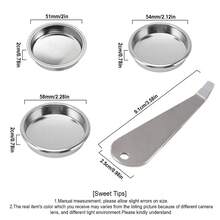 2pcs Coffee Blind Filter And Portafilter Basket Removal Tool Set, 51/54/58mm Stainless Steel Back Flush Insert Blind Filter, Espresso Machines Cleaning Disc And Coffee Powder Cup Disassembly Tool, Coffee Espresso Machine Cleaning Accessories