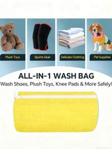 Durable Shoe Washing Bag, Suitable For All Shoe Types - Sturdy Polyester Zipper Seal, Inner Plush Lining, Reusable, Perfect For Sports Shoes, Casual Shoes And Casual Shoes