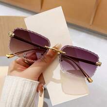 1副男女通用无框方形休闲时尚眼镜 - 彩色 - 查看 8