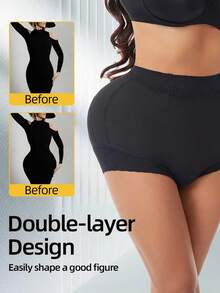 One Set Of Women's High-Waisted Panties Fabric Soft Elastic Good Leg Lace Decoration Daily Wear Comfortable - 黑色 - 查看 2