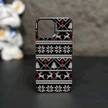 Funda de Teléfono con Patrones de Estilo Navideño para 16Promax/16Pro/15/15Plus/15Pro/15Promax,  14/14Plus/14Pro/14Promax,  13/13Pro/13Promax,  12/12Pro/12Promax,  11/11Pro/11Proamx,  7/8Plus,  Xr/Xsmax - Colores mixtos - Ver 8