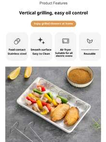 50/30 Pcs Stainless Steel Reusable Air Fryer Skewers 50/20/10Pcs - Vertical BBQ Sticks For Grilling Chicken Vegetables,Kitchen Essentials,Kitchen Gadgets,Home Decor,Kitchen Items,Kitchen Accessaries,Valentine's Day