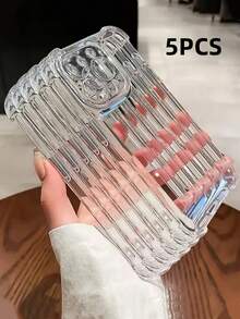 5个/包 减震气囊软手机壳，兼容 11/12/13/14/15/16/16 Pro Max、17/17 Pro/17 Pro Max/Air，舒适握感，防黄变保护 - 透明精孔氣囊5件 - 查看 40