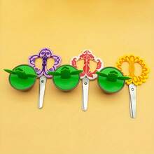 1把可爱花朵造型安全剪刀 - 右手款，非常适合办公和学习用品、DIY手工和桌面装饰，剪刀，花朵造型，立式，手工剪裁，可爱，卡通，文具，办公用品 - 彩色 - 查看 8