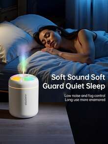 1 pieza Humidificador de aroma USB de 180ml con luz de degradado de color - Modos de niebla dual (continuo/intervalo), 5 aromas de aceites esenciales (marino), para difusor de aroma para el hogar o ambientador de coche, opción de color negro/blanco - Negro o blanco - Ver 4