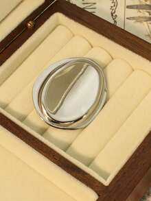 1 件简约百搭别致合金金色几何不对称胸针，适合日常佩戴