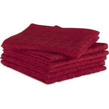 Basic Terry Solid Windowpane Dishcloth Set, 12x12, Red, 6 Piece, 2025 - Wine - View 2