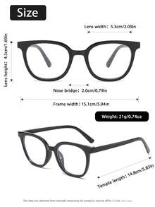 1pc Women Square Full Frame Ins Style Modern Simple Style All-Match Women Clear Glasses For Daily Life Reading Office Back-To-School Essentials Weekend Outfit Decoration Holiday Gift Suitable For All Face Shapes - Clear - View 8