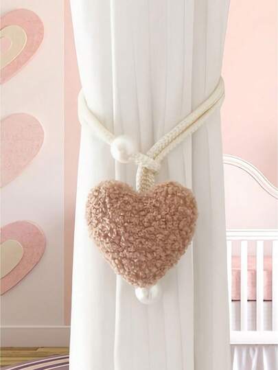 Heart Curtain Tiebacks Decorative Fleece Heart Curtain Ties Rope Curtain Holdbacks For Home Decorations