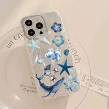 1 Pieza Funda de Teléfono Transparente con Patrón Combinado de Tiburón y Estrella Azul, Impermeable, Antihuellas, Antirrayas, Suave y Brillante para iPhone16/16Plus/16Pro/16ProMax/iPhone15/15Plus/15Pro/15ProMax/iPhone14/14Plus/14Pro/14ProMax/iPhone13/13Pro/13ProMax/iPhone12/12Pro/12ProMax/iPhone11/11ProMax/11Pro - Colores mixtos - Ver 7