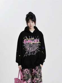 NEW Hip Hop Spider Hoodies Set Y2k Hoodie ,Tracksuit Pullover Sweatshirt And Trousers For Men Or Women Matching Hoodies For Couples Casual Unisex - màu đen - Xem 6