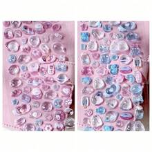 2张卡通3D立体浮雕钻石贴纸，卡通动物自粘贴纸，适用于剪贴簿和文具装饰，工艺贴纸，适合DIY项目和办公用品