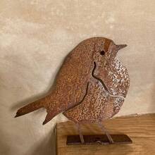 1pc Vintage Metal Nightingale Sculpture With Natural Rust Effect, Suitable For Outdoor Garden Fence Decor, Animal Art Theme, Desktop Display, Ideal Gift For Bird Lovers, Grandparents On Valentine's Day, Easter - Multicolor - View 9