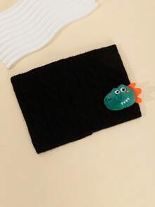 1pc Kids/Toddlers Dinosaur Knitted Scarf, Children's Cable Knit Neck Warmer, Autumn/Winter Warm Neck Gaiter, Cute Dinosaur Design