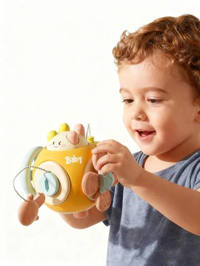 1 st Montessori sensorisk leksak (för 1-3 år) 6-i-1 aktivitetskub för babyn, hexaederaktivitetskub för resande barn, pedagogisk leksak för finmotorik, uppvaknande utbildningsserie, pedagogisk aktivitetsleksak för barn, födelsedags-/halloween-/påsk-/jul-/nyårspresent för spädbarn på 6/9/12/18 månader och 1 år (unisex, slumpmässig färg)