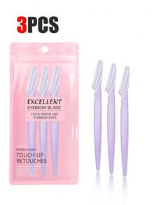 30pcs Exquisite Bagged Men's And Women's Facial Razors, Eyebrow Trimmers And Facial Hair Removers, Facial Hair Removal, Men's And Women's Facial Razors, Hair Trimming Tools, With Precision Sleeves, Hair Removers, Eyebrow Trimmers, Easy To Carry For Travel 1/3/6/12/24pcs (Pink)