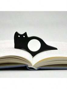 1pc Cat Thumb Book Page Clip, Black Cat Thumb Book Stand, Single-Hand Reading Bookmark, Reading Accessory, Portable Thumb Book Holder, Gift For Book Lovers, Suitable For Birthday, Party, Graduation And Back To School-Halloween,Christmas,Fall,Winter, Supplies, MW6D - 彩色 - 查看 5
