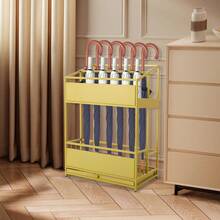 Gold Umbrella Stand Rack (48*28*66cm) Entrance Umbrella Organizer Holds 16-20 Long/20-28 Short Umbrellas Ideal For Home/Small Office Entrance - Gold - View 3