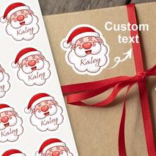 Customized Santa Claus Stickers - Personalized Name Labels, With Santa Hat, Red And White Christmas Decorations, For Gifts, Candies, Snacks, Water Bottles, Storage Boxes - Holiday Packaging Labels, Christmas Stickers, Gift Wrapping, Fun Designs, Durable Adhesive, Seasonal Decor, High-Quality Printing, Home Decor, Holiday Gifts, Fun Packaging, Item Decoration, Gift Decoration, Modern Decor, Office Supplies