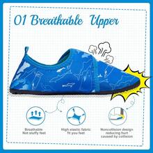 HIITAVE Zapatos de Agua para niños Antideslizantes para Nadar Descalzo Secado rápido Calcetines de Piscina para niños y niñas - TpSkyShark - Ver 3