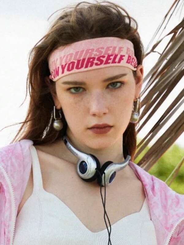 Letter Print Sports Headband, Suitable For Daily Wear, Running, Diving, Valentine's Day Gift Women Bandanas Winter Hair Accessories Warm Head Wrap