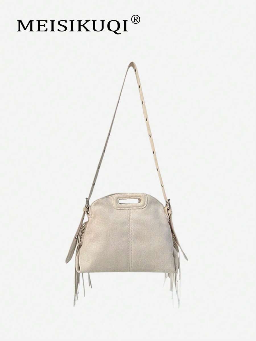 2025 New Arrival Unique Design Tassel Handbag, Personalized Fashion Versatile Tote Bag, Casual Commute Shoulder Crossbody Bag,Fringe Bag