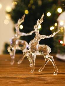 1/2件透明亚克力鹿摆件套装，现代简约动物雕塑，北欧风格艺术装饰，优雅水晶质感，家居装饰，桌面摆件，客厅/卧室/办公室展示，树脂纹理，精美，家居装饰爱好者的礼物 - 彩色 - 查看 10